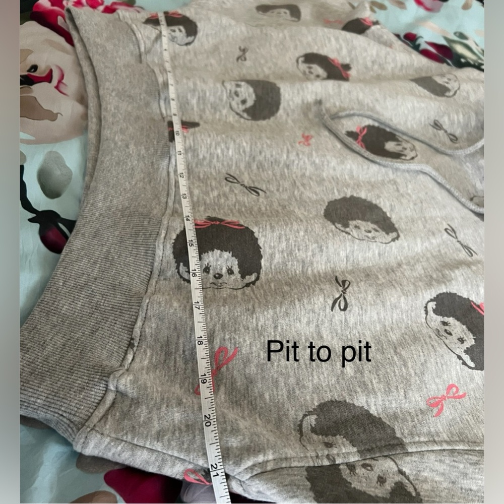 Monchhichi Women’s Grey Cropped Oversized Hoodie - Picture 5 of 10